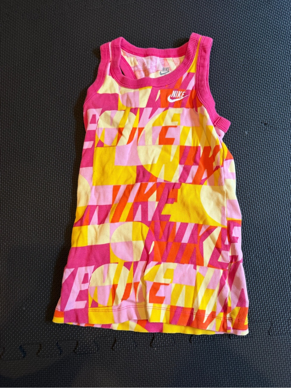 Nike Kids Pink Yellow Graphic Tank Top